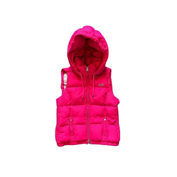Hollister Jackets & Blazers - Hollister Vest Womens S Pink Hooded Quilted Insulated Puffer Down Jacket Coat‎